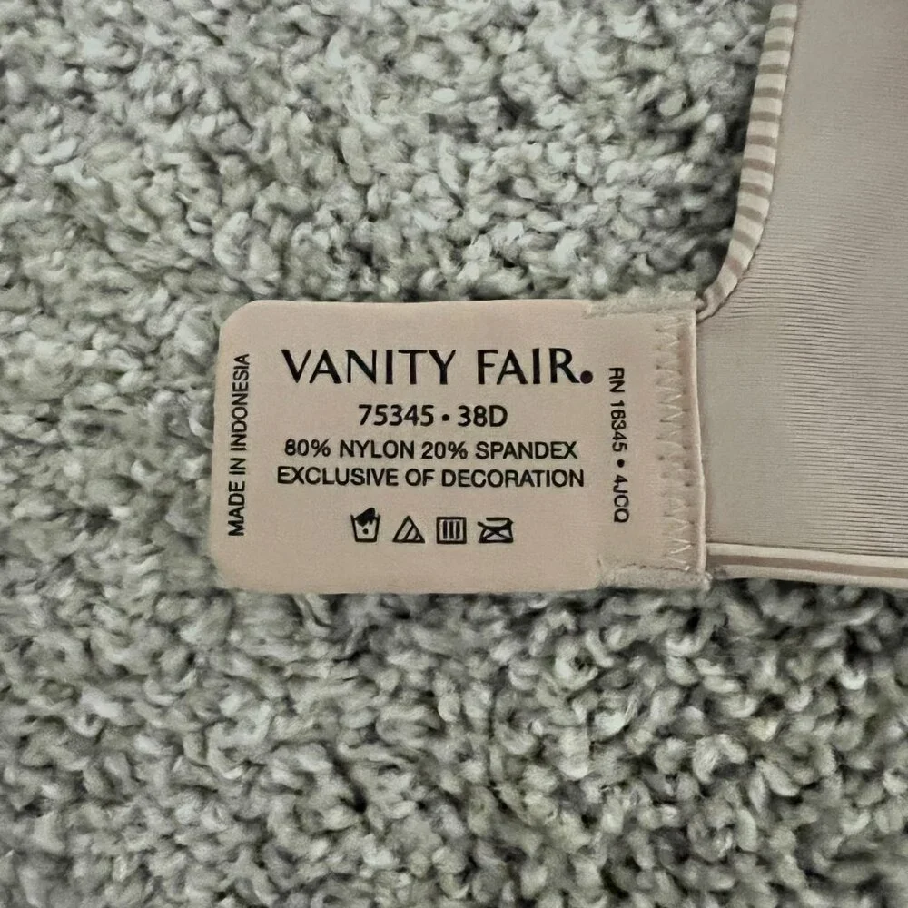 Vanity Fair Bra Coconut Stripe 38D NWT - Picture 4 of 5